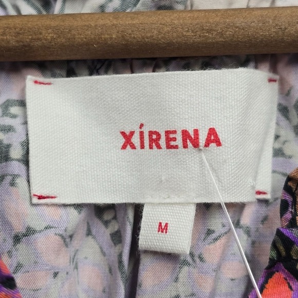 Xirena Jules Puff-Sleeve Top Womens Medium White Boho Luxe V-Neck Cotton Blouse - Picture 6 of 15